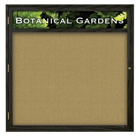 United Visual Products Triple Door Enclosed Radius EZ Tack Board, 72"x36", Black/Green UV7005EZ-GREEN-BLACK